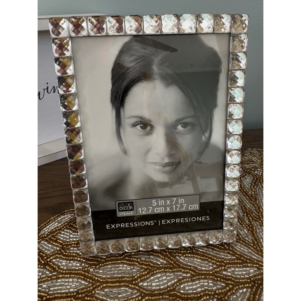 Studio‎ Decor Expressions 5x7 Picture Frame with Crystal Faceted Accents